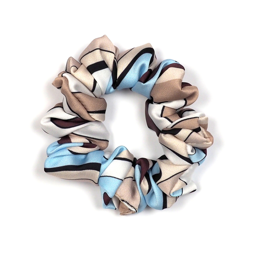 JG-012 Gruba gumka do koka scrunchie Be�owa Abstrakcja